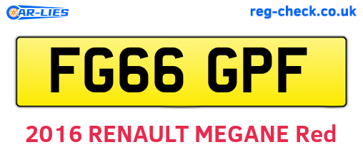 FG66GPF are the vehicle registration plates.