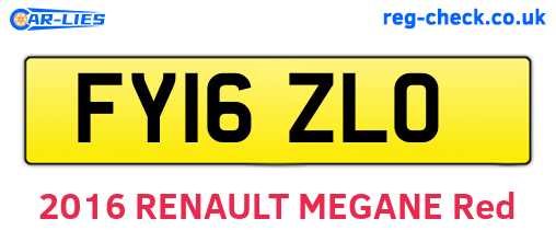 FY16ZLO are the vehicle registration plates.