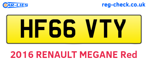 HF66VTY are the vehicle registration plates.