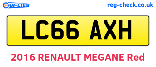 LC66AXH are the vehicle registration plates.