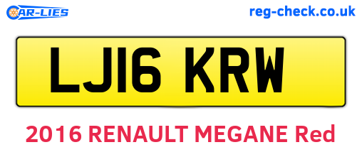 LJ16KRW are the vehicle registration plates.