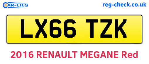 LX66TZK are the vehicle registration plates.