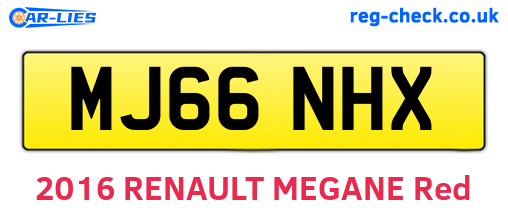 MJ66NHX are the vehicle registration plates.