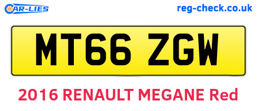 MT66ZGW are the vehicle registration plates.