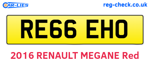 RE66EHO are the vehicle registration plates.