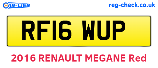RF16WUP are the vehicle registration plates.