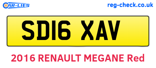 SD16XAV are the vehicle registration plates.