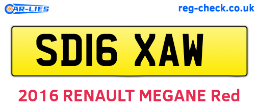 SD16XAW are the vehicle registration plates.