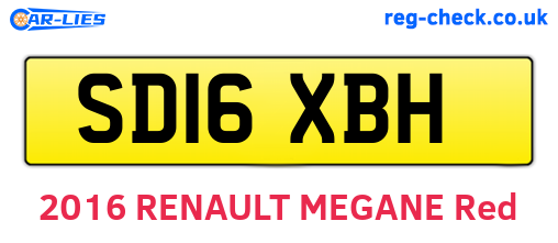 SD16XBH are the vehicle registration plates.
