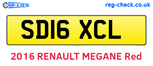 SD16XCL are the vehicle registration plates.