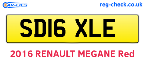 SD16XLE are the vehicle registration plates.