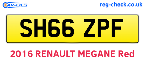 SH66ZPF are the vehicle registration plates.