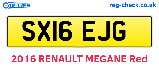 SX16EJG are the vehicle registration plates.