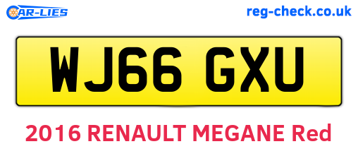 WJ66GXU are the vehicle registration plates.
