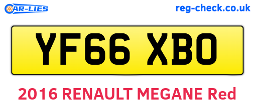 YF66XBO are the vehicle registration plates.