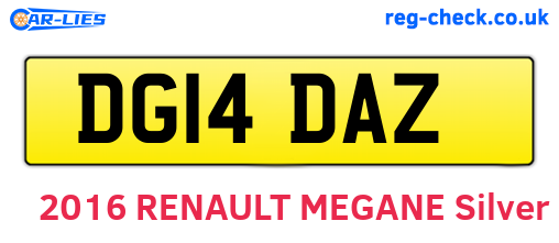 DG14DAZ are the vehicle registration plates.