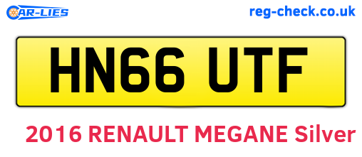 HN66UTF are the vehicle registration plates.