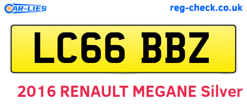 LC66BBZ are the vehicle registration plates.