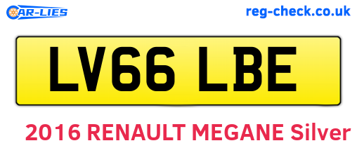 LV66LBE are the vehicle registration plates.