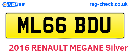 ML66BDU are the vehicle registration plates.