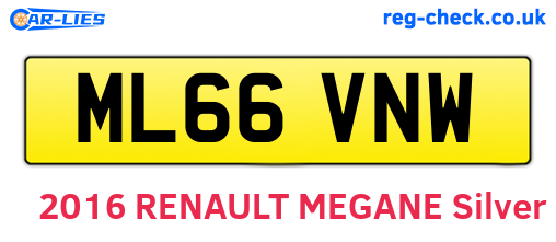 ML66VNW are the vehicle registration plates.
