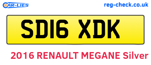SD16XDK are the vehicle registration plates.