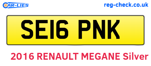 SE16PNK are the vehicle registration plates.