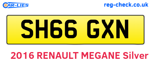 SH66GXN are the vehicle registration plates.