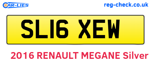 SL16XEW are the vehicle registration plates.