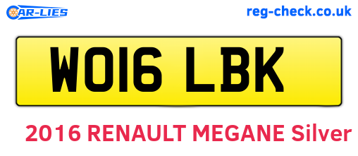 WO16LBK are the vehicle registration plates.