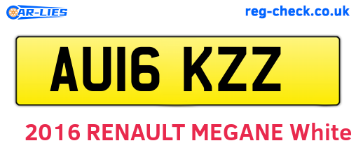 AU16KZZ are the vehicle registration plates.