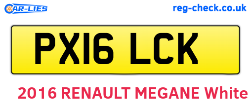 PX16LCK are the vehicle registration plates.