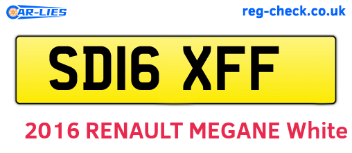 SD16XFF are the vehicle registration plates.