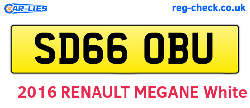 SD66OBU are the vehicle registration plates.