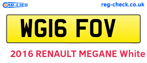 WG16FOV are the vehicle registration plates.