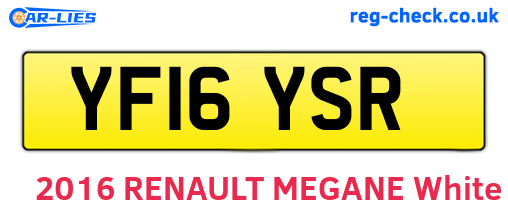 YF16YSR are the vehicle registration plates.