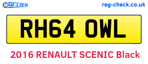 RH64OWL are the vehicle registration plates.