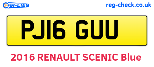 PJ16GUU are the vehicle registration plates.
