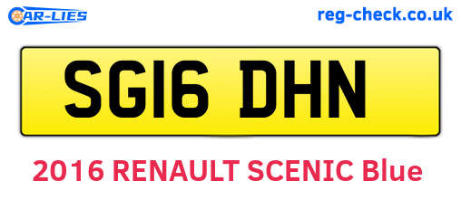 SG16DHN are the vehicle registration plates.
