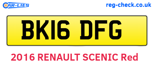 BK16DFG are the vehicle registration plates.