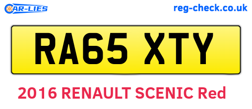RA65XTY are the vehicle registration plates.