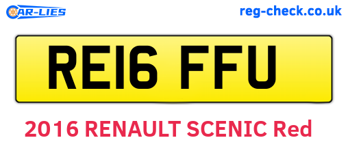 RE16FFU are the vehicle registration plates.