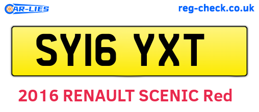 SY16YXT are the vehicle registration plates.