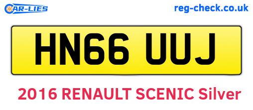 HN66UUJ are the vehicle registration plates.