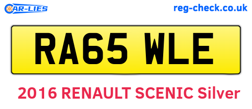 RA65WLE are the vehicle registration plates.
