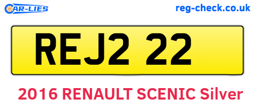 REJ222 are the vehicle registration plates.