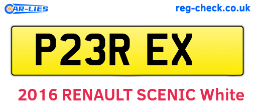 P23REX are the vehicle registration plates.