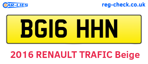 BG16HHN are the vehicle registration plates.