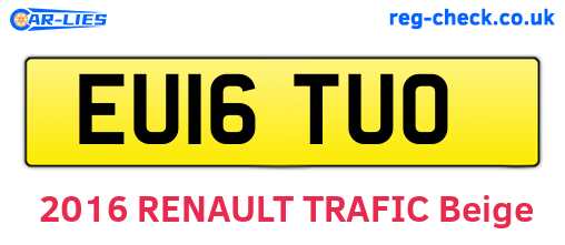 EU16TUO are the vehicle registration plates.