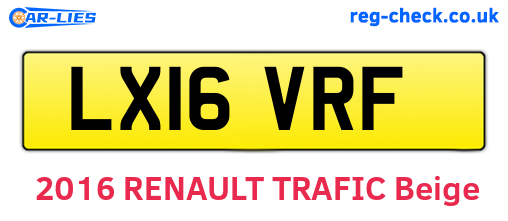 LX16VRF are the vehicle registration plates.